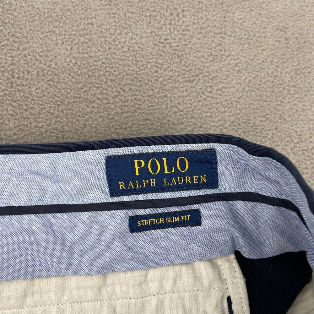 Polo Ralph‎ Lauren Stretch Slim Fit Chino Pants Mens 36 Navy Blue Straight Leg
